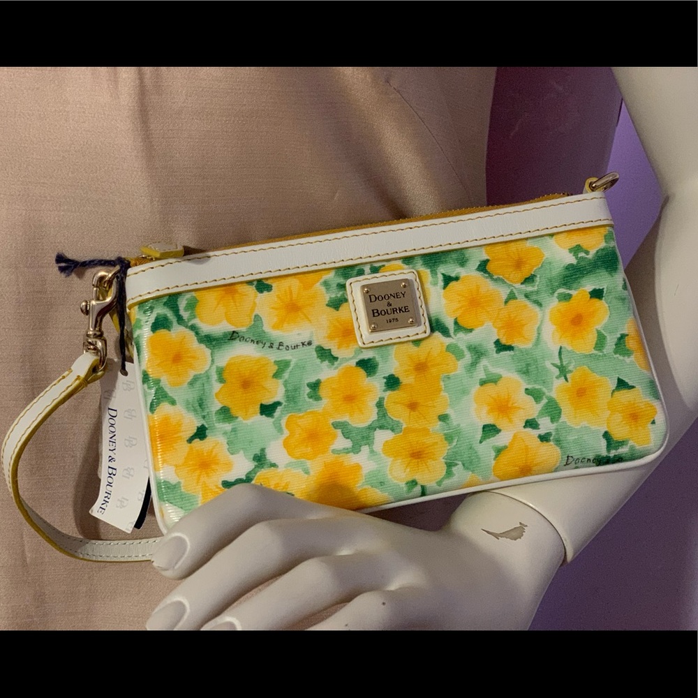 Dooney & Bourke embossed floral leather Wristlet